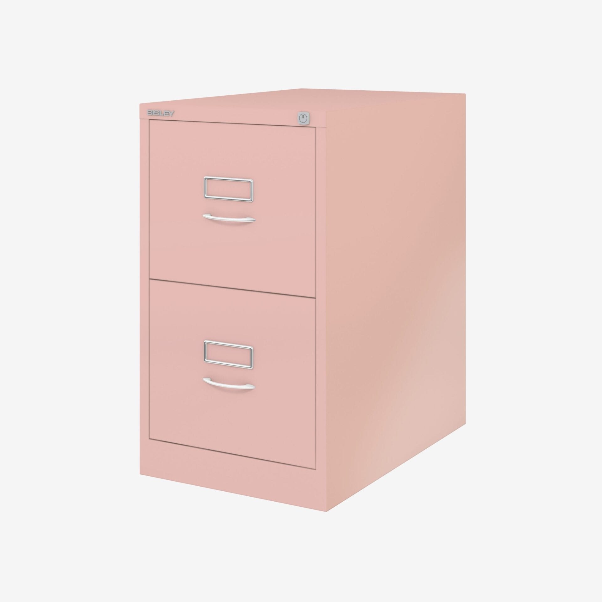 Bisley 2 Drawer Filing Cabinet Compact & Understated Design. Small White Office Cabinet for the Home with Lockable Metal Filing Drawers for Easy Storage and Organisation of A4 Suspension Files 