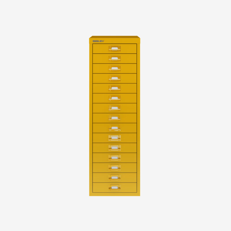 Bisley 15 Drawer Filing Cabinet in Golden Sunflower Yellow | Bisley 39 Series MultiDrawer